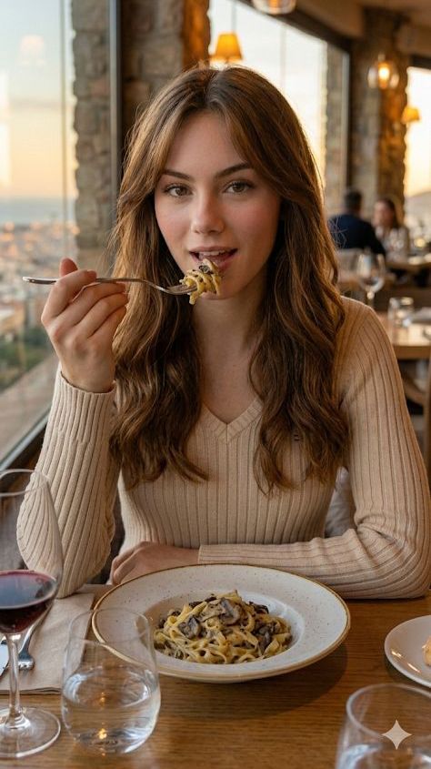 Cliente disfrutando de un plato en el restaurante Felicità